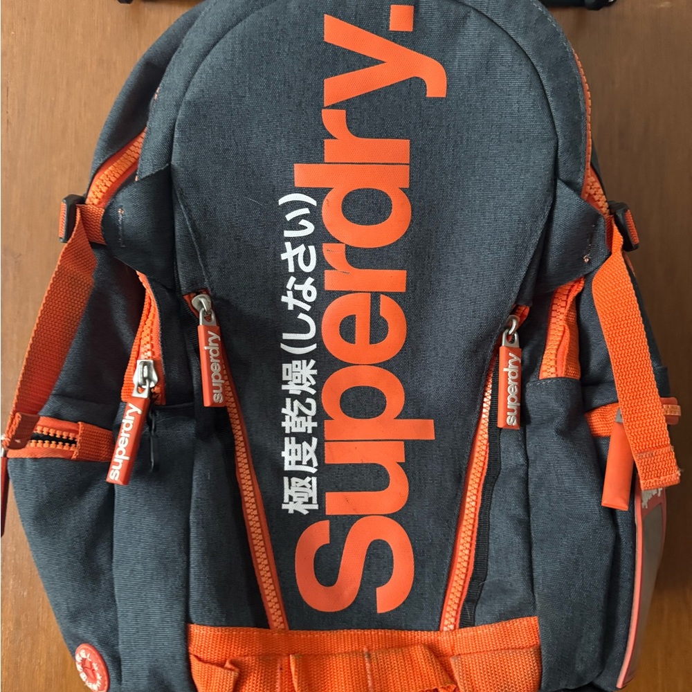 Superdry Men's Gray and Orange Backpack